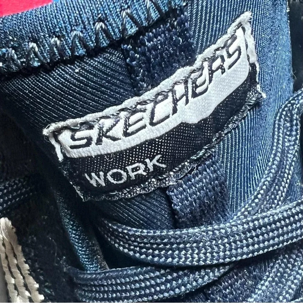 Skechers Womens Size 8 1/2 Work Shoes Steel Toe Safety Navy Blue Sneakers Safety